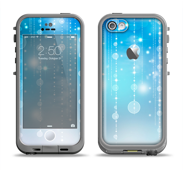 The Translucent Blue & White Jewels Apple iPhone 5c LifeProof Fre Case Skin Set