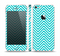 The Trendy Blue & White Sharp Chevron Pattern Skin Set for the Apple iPhone 5