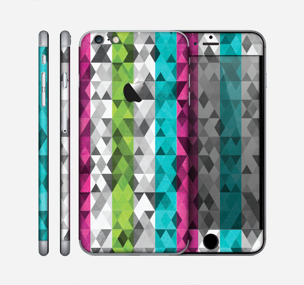 The Trendy Colored Striped Abstract Cube Pattern Skin for the Apple iPhone 6 Plus