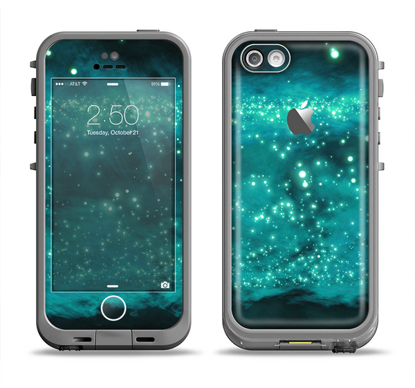 The Trendy Green Space Surface Apple iPhone 5c LifeProof Fre Case Skin Set
