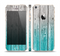 The Trendy Teal to White Aged Wood Planks Skin Set for the Apple iPhone 5s