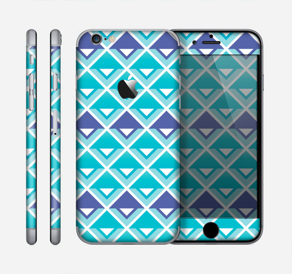 The Triangular Teal & Purple Abstract Cubes Skin for the Apple iPhone 6