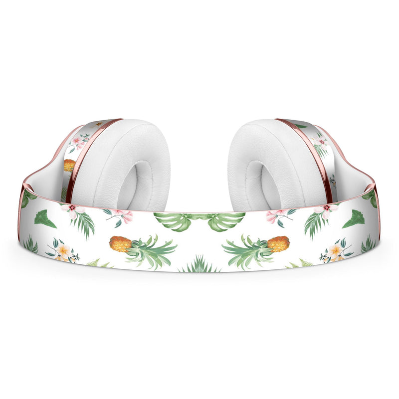 The Tropical Pineapple and Floral Pattern Full-Body Skin Kit for the Beats by Dre Solo 3 Wireless Headphones