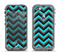 The Turquoise-Black-Gray Chevron Pattern Apple iPhone 5c LifeProof Fre Case Skin Set