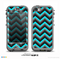 The Turquoise-Black-Gray Chevron Pattern Skin for the iPhone 5c nüüd LifeProof Case