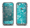 The Turquoise Fancy White Floral Design Apple iPhone 5c LifeProof Fre Case Skin Set