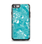 The Turquoise Fancy White Floral Design Apple iPhone 6 Otterbox Symmetry Case Skin Set