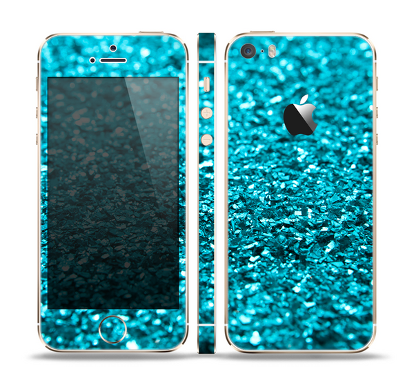 The Turquoise Glimmer Skin Set for the Apple iPhone 5s