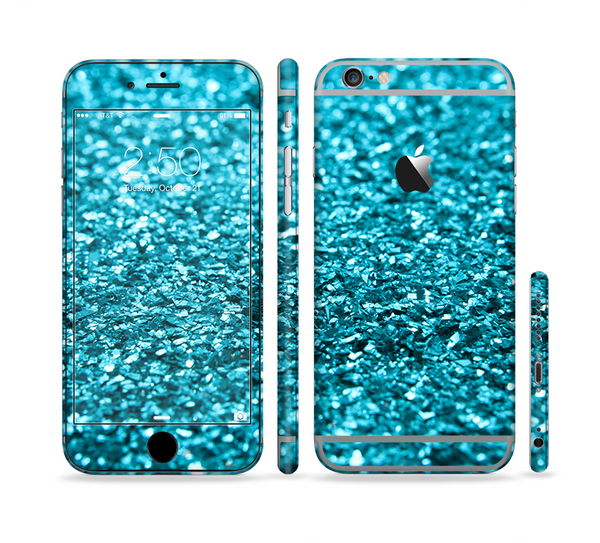 The Turquoise Glimmer Sectioned Skin Series for the Apple iPhone 6