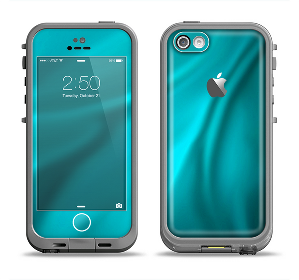The Turquoise Highlighted Swirl Apple iPhone 5c LifeProof Fre Case Skin Set