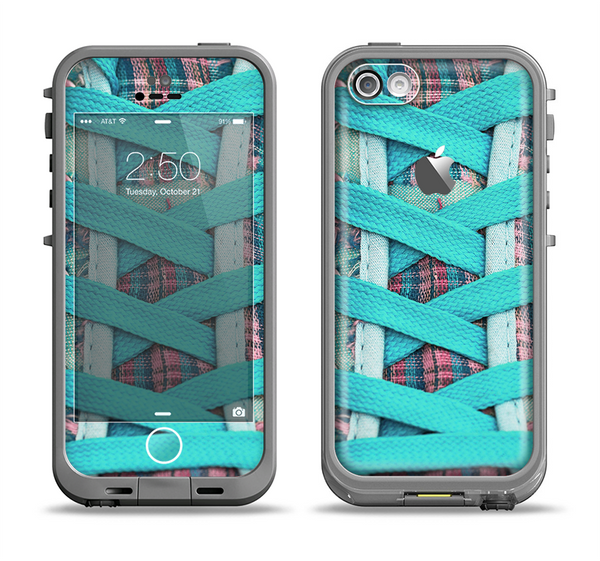 The Turquoise Laced Shoe Apple iPhone 5c LifeProof Fre Case Skin Set