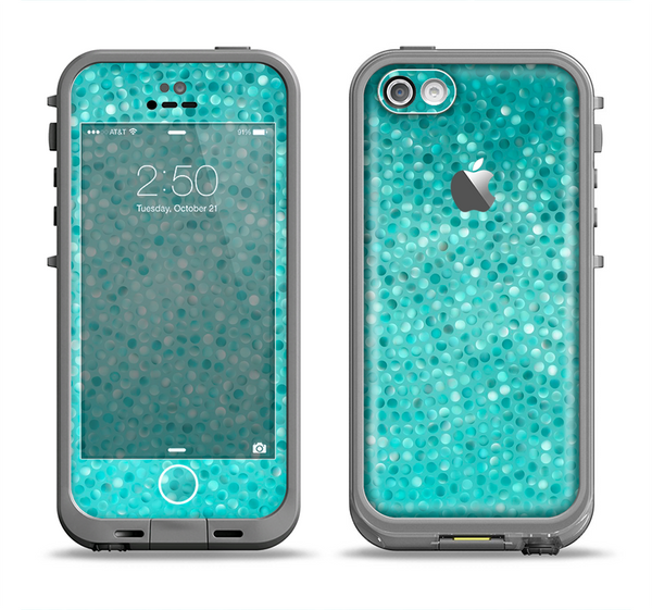The Turquoise Mosaic Tiled Apple iPhone 5c LifeProof Fre Case Skin Set