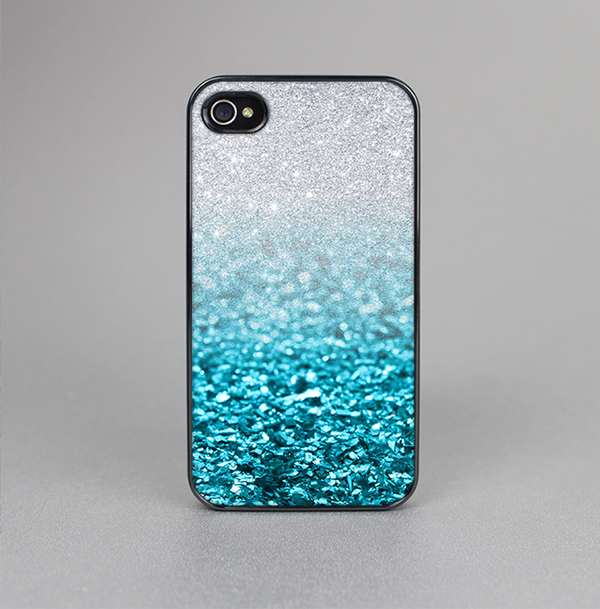 The Turquoise & Silver Glimmer Fade Skin-Sert for the Apple iPhone 4-4s Skin-Sert Case