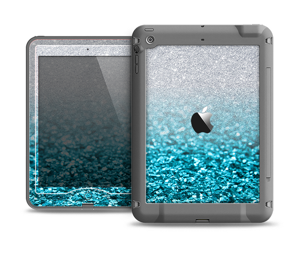 The Turquoise & Silver Glimmer Fade Apple iPad Air LifeProof Nuud Case Skin Set