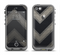 The Two-Toned Dark Black Wide Chevron Pattern Apple iPhone 5c LifeProof Fre Case Skin Set