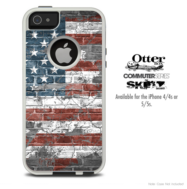 The USA Vintage Flag Skin For The iPhone 4-4s or 5-5s Otterbox Commuter Case