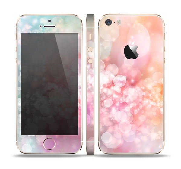 The Unfocused Pink Abstract Lights Skin Set for the Apple iPhone 5s