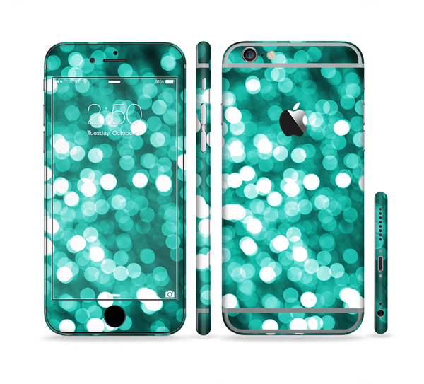 The Unfocused Teal Orbs of Light Sectioned Skin Series for the Apple iPhone 6