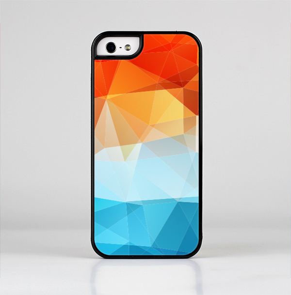 The Vector Abstract Shaped Blue-Orange Overlay Skin-Sert for the Apple iPhone 5-5s Skin-Sert Case