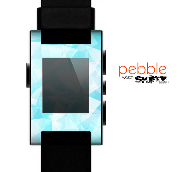 The Vector Abstract Shaped Blue Overlay Skin for the Pebble SmartWatch