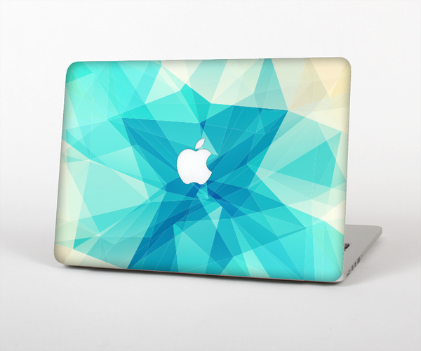 The Vector Abstract Shaped Blue Overlay V2 Skin Set for the Apple MacBook Pro 15" with Retina Display