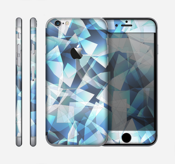The Vector Abstract Shaped Blue Overlay V3 Skin for the Apple iPhone 6