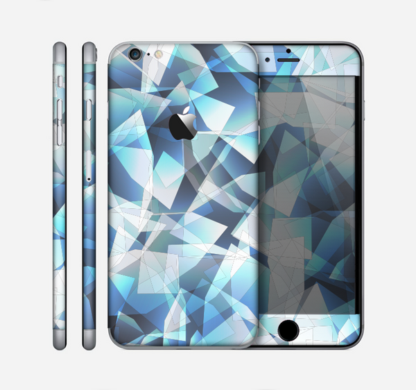 The Vector Abstract Shaped Blue Overlay V3 Skin for the Apple iPhone 6 Plus
