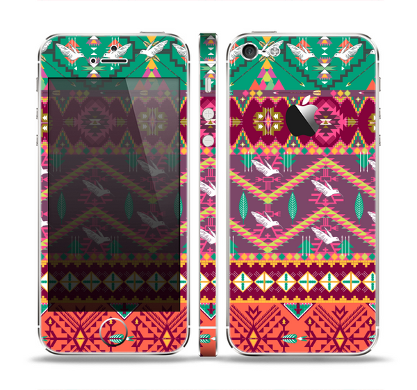 The Vector Aztec Birdy Pattern Skin Set for the Apple iPhone 5