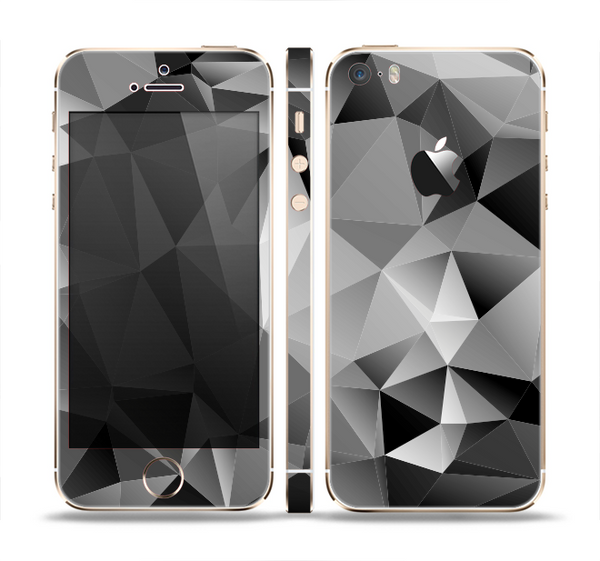 The Vector Black & White Abstract Connect Pattern Skin Set for the Apple iPhone 5s
