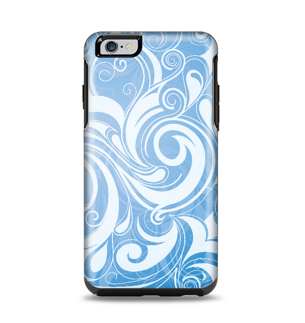 The Vector Blue Abstract Swirly Design Apple iPhone 6 Plus Otterbox Symmetry Case Skin Set