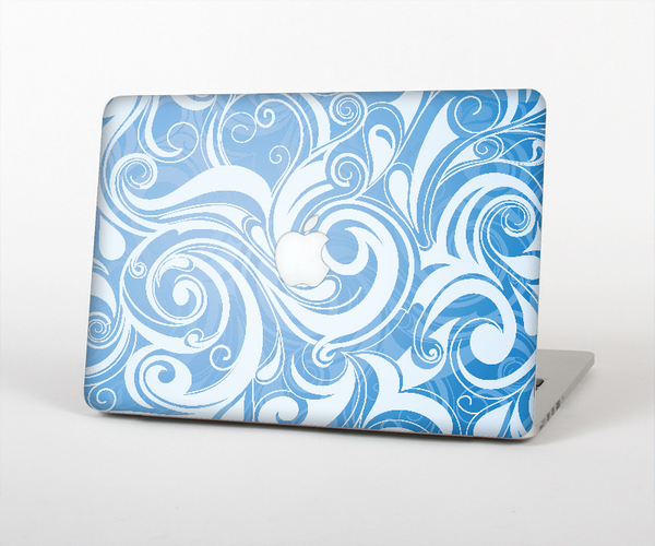 The Vector Blue Abstract Swirly Design Skin Set for the Apple MacBook Pro 15" with Retina Display