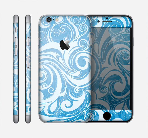 The Vector Blue Abstract Swirly Design Skin for the Apple iPhone 6
