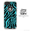 The Vector Blue Zebra Print Skin For The iPhone 4-4s or 5-5s Otterbox Commuter Case
