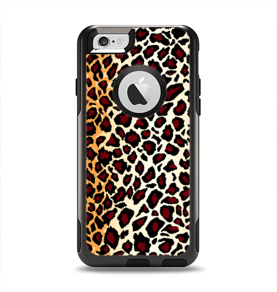 The Vector Brown Leopard Print Apple iPhone 6 Otterbox Commuter Case Skin Set