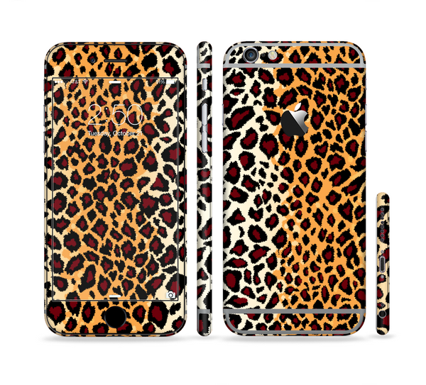The Vector Brown Leopard Print Sectioned Skin Series for the Apple iPhone 6
