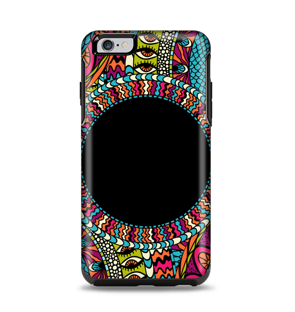 The Vector Colored Aztec Pattern WIth Black Connect Point Apple iPhone 6 Plus Otterbox Symmetry Case Skin Set
