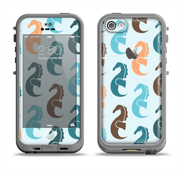The Vector Colored Seahorses V1 Apple iPhone 5c LifeProof Fre Case Skin Set
