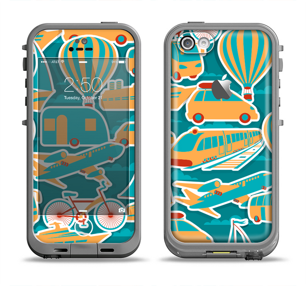 The Vector Colored Transportation Clipart Apple iPhone 5c LifeProof Fre Case Skin Set