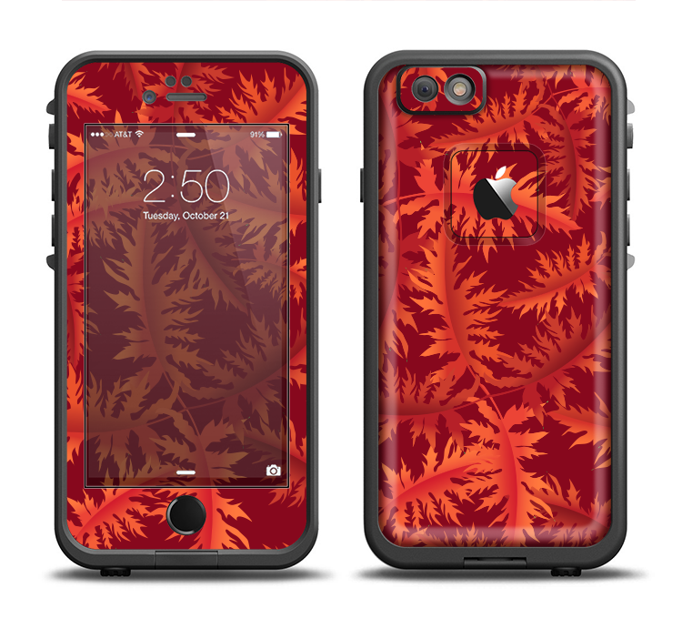The Vector Fall Red Branches Apple iPhone 6/6s Plus LifeProof Fre Case Skin Set