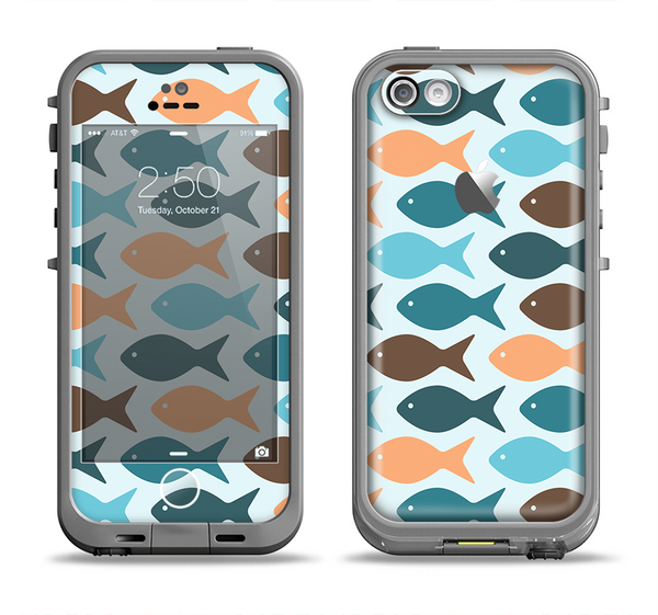The Vector Fishies V1 Apple iPhone 5c LifeProof Fre Case Skin Set