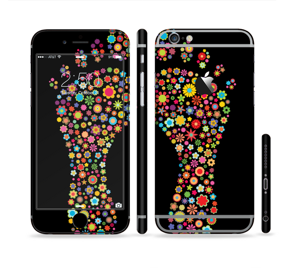 The Vector Floral Feet Icon Collage Sectioned Skin Series for the Apple iPhone 6 Plus
