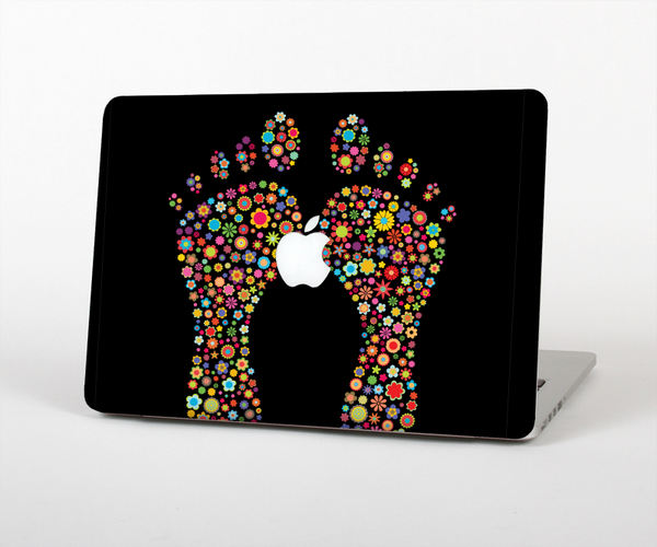 The Vector Floral Feet Icon Collage Skin Set for the Apple MacBook Pro 15" with Retina Display