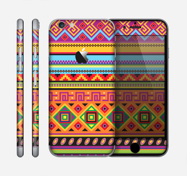 The Vector Gold & Purple Aztec Pattern V32 Skin for the Apple iPhone 6
