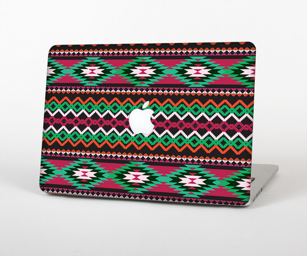 The Vector Green & Pink Aztec Pattern Skin Set for the Apple MacBook Pro 15" with Retina Display