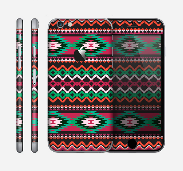 The Vector Green & Pink Aztec Pattern Skin for the Apple iPhone 6