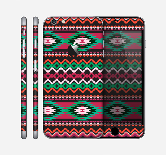 The Vector Green & Pink Aztec Pattern Skin for the Apple iPhone 6 Plus