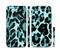 The Vector Hot Turquoise Cheetah Print Sectioned Skin Series for the Apple iPhone 6 Plus