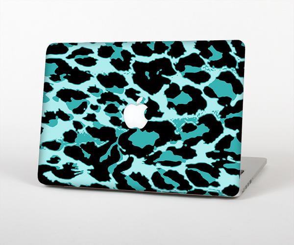 The Vector Hot Turquoise Cheetah Print Skin Set for the Apple MacBook Pro 15" with Retina Display