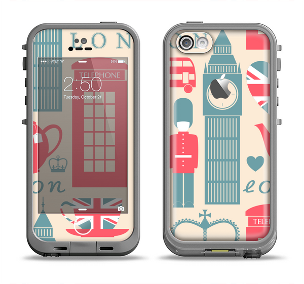 The Vector London Time Red Apple iPhone 5c LifeProof Fre Case Skin Set