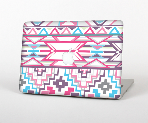 The Vector Pink & White Modern Aztec Pattern Skin Set for the Apple MacBook Pro 13" with Retina Display